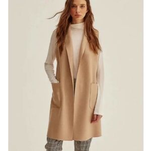 Beautiful Joie Camel Open Cardigan Vest